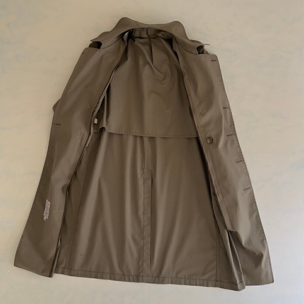 London Fog Vintage Iconic Beige Trench Coat 40S - Picture 6 of 7